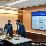 Home 18 신뢰할 수 있는 웹사이트 선정 가이드 - A professional office setting featuring a diverse group of Urdu-speaking experts in traditional and ...